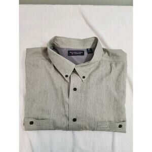 Roundtree & Yorke Shirt Mens 3XLT 3XL Tall Gray Short Sleeve Fishing Gorpcore